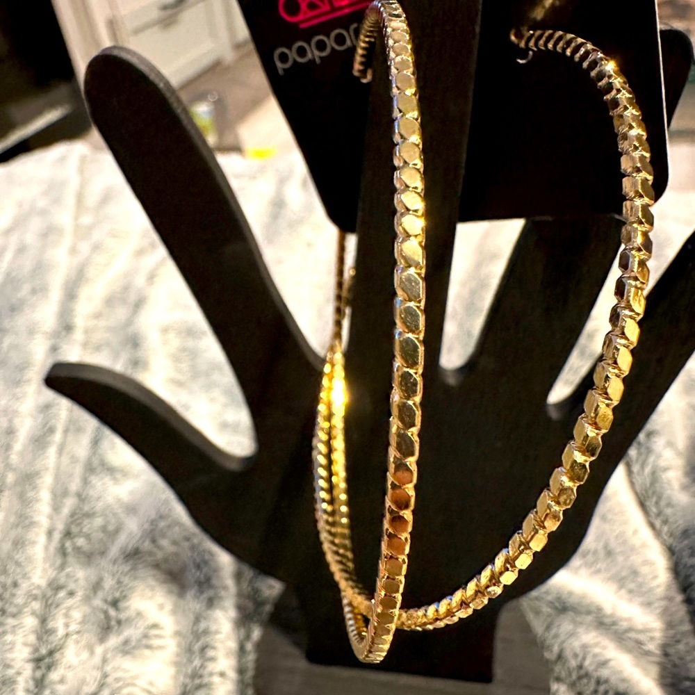 Gold post earrings. Big hoop stylex